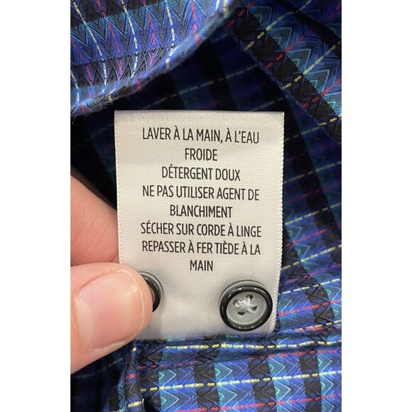Robert Graham Japanese Dragon Sport Button Up Shirt Men’s XL Blue Purple Plaid - Picture 6 of 10